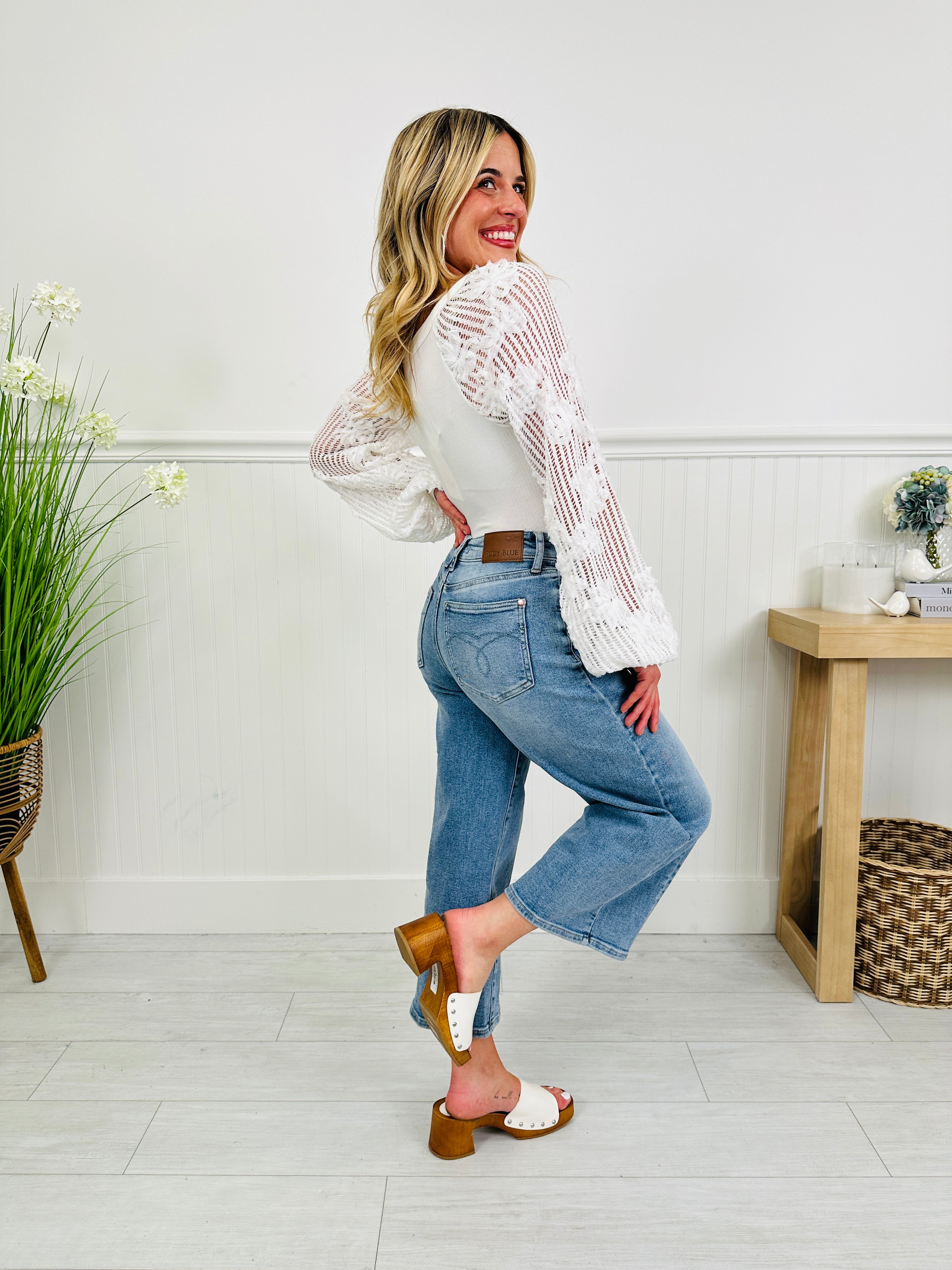 Judy Blue Spring Forward Cropped Wide Leg Jeans