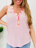 Petal Lined Tank Top In Rose Pink