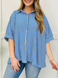 Linear Lounge Top In Ocean Blue