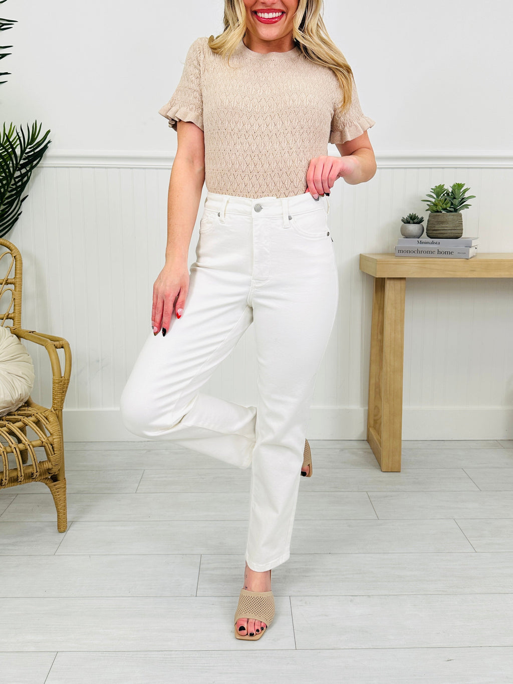 Judy Blue Turn The Page Tummy Control Ankle Straight Jeans