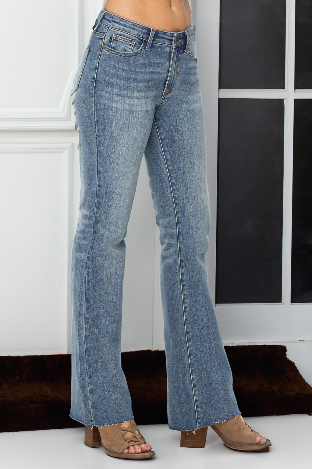 JUDY Mid-Rise Tummy Tuck Bootcut Jeans (Buy 2 Free Shipping)