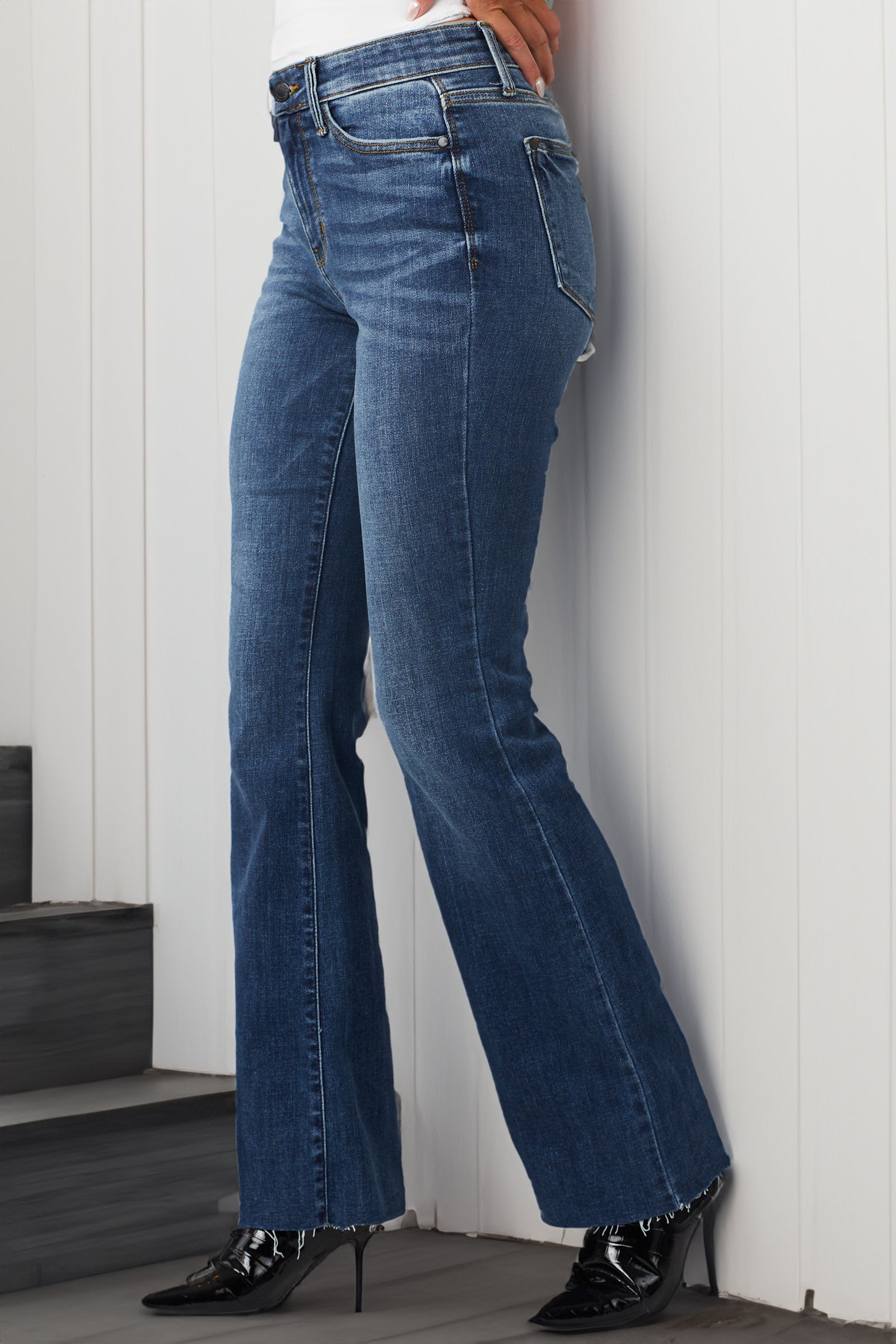 JUDY Mid-Rise Tummy Tuck Bootcut Jeans (Buy 2 Free Shipping)