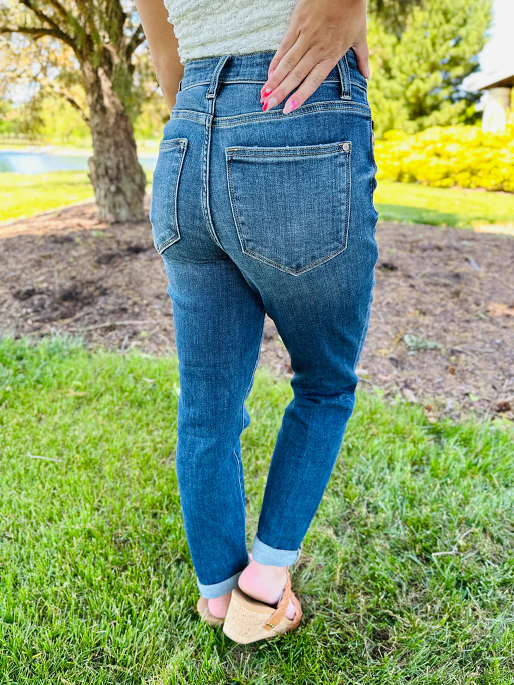 JUDY Tummy Control Cuffed Slim Fit Jeans (Buy 2 Free Shipping)