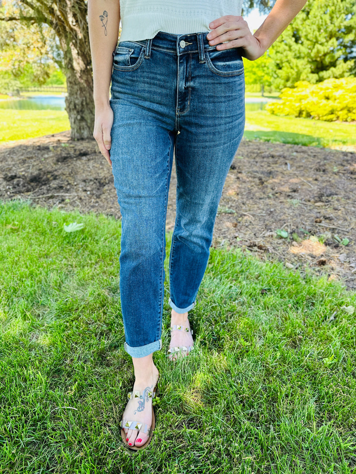 JUDY Tummy Control Cuffed Slim Fit Jeans (Buy 2 Free Shipping)