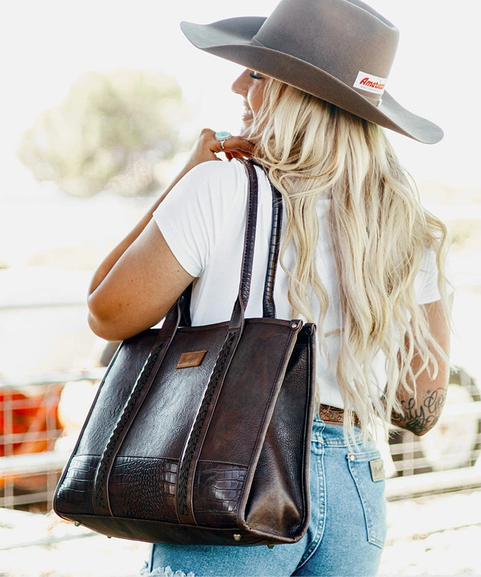 Wrangler Wide Cow Print Tote Bag