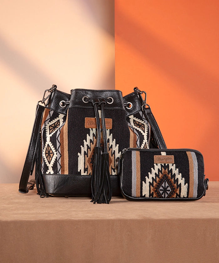 Wrangler Aztec Knitted Bucket Bag Collection