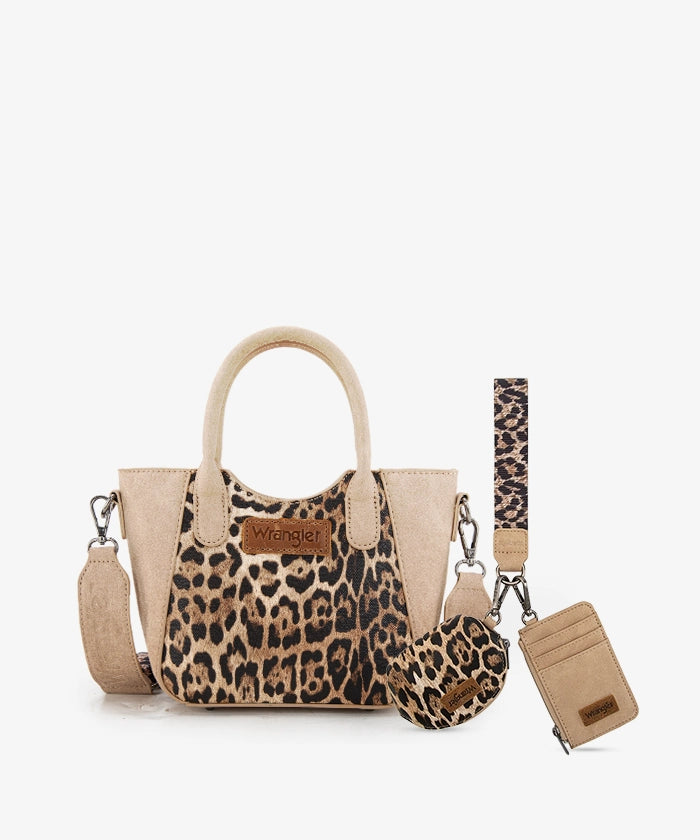 Wrangler Western Rustic Charm Leopard Print Tote Bag