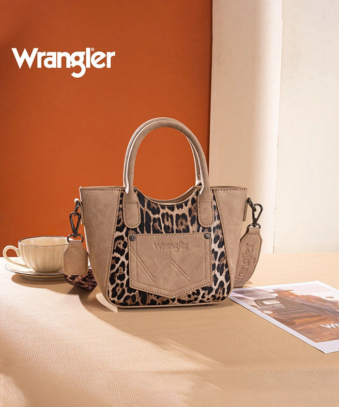 Wrangler Western Rustic Charm Leopard Print Tote Bag