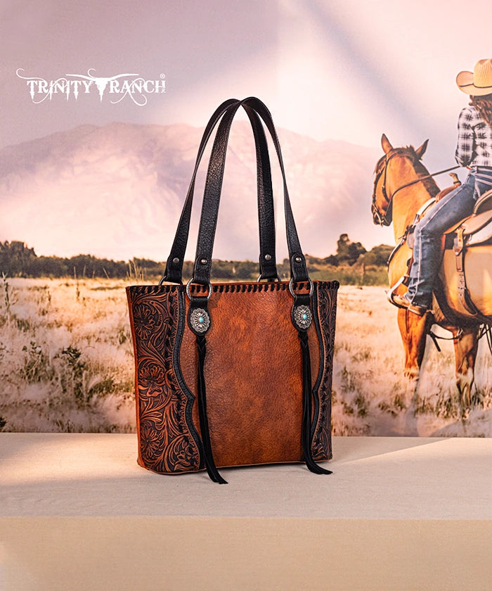 Trinity Ranch Floral Tooled Concealed Carry Tote Bag Collection