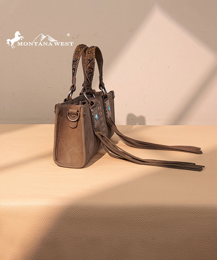 Montana West Western Fringe Concho Mini Crossbody Bag