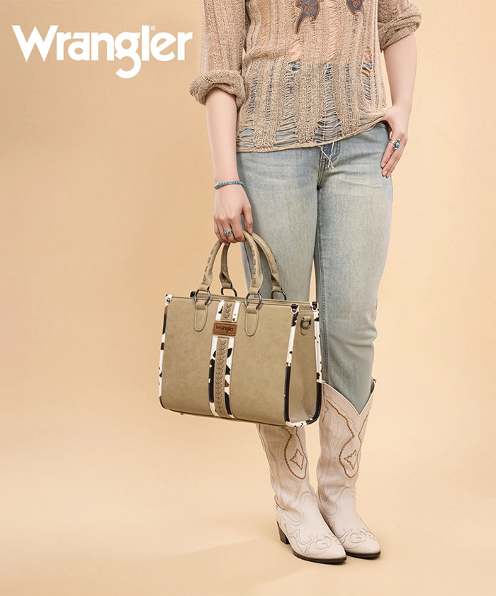 Wrangler Print Whipstitch Concealed Carry Tote Bag