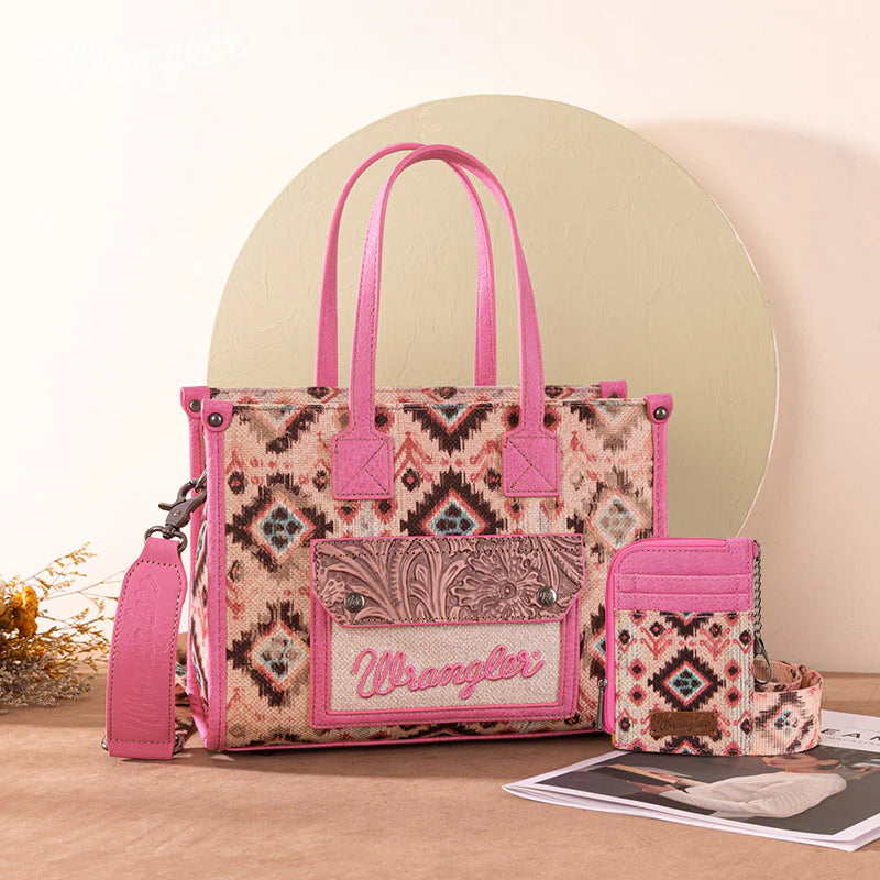 Wrangler Aztec Concealed Carry Canvas Tote Bag Collection