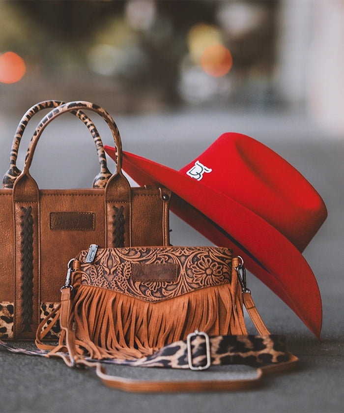 Wrangler Vintage Floral Western Fringe Crossbody Bag