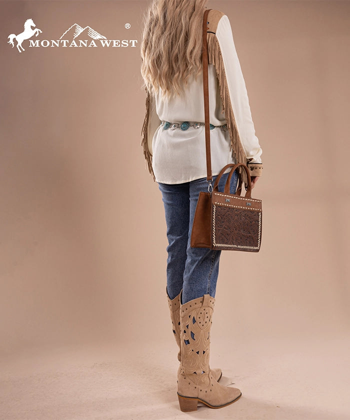 Montana West Floral Tooled Tote Bag Collection