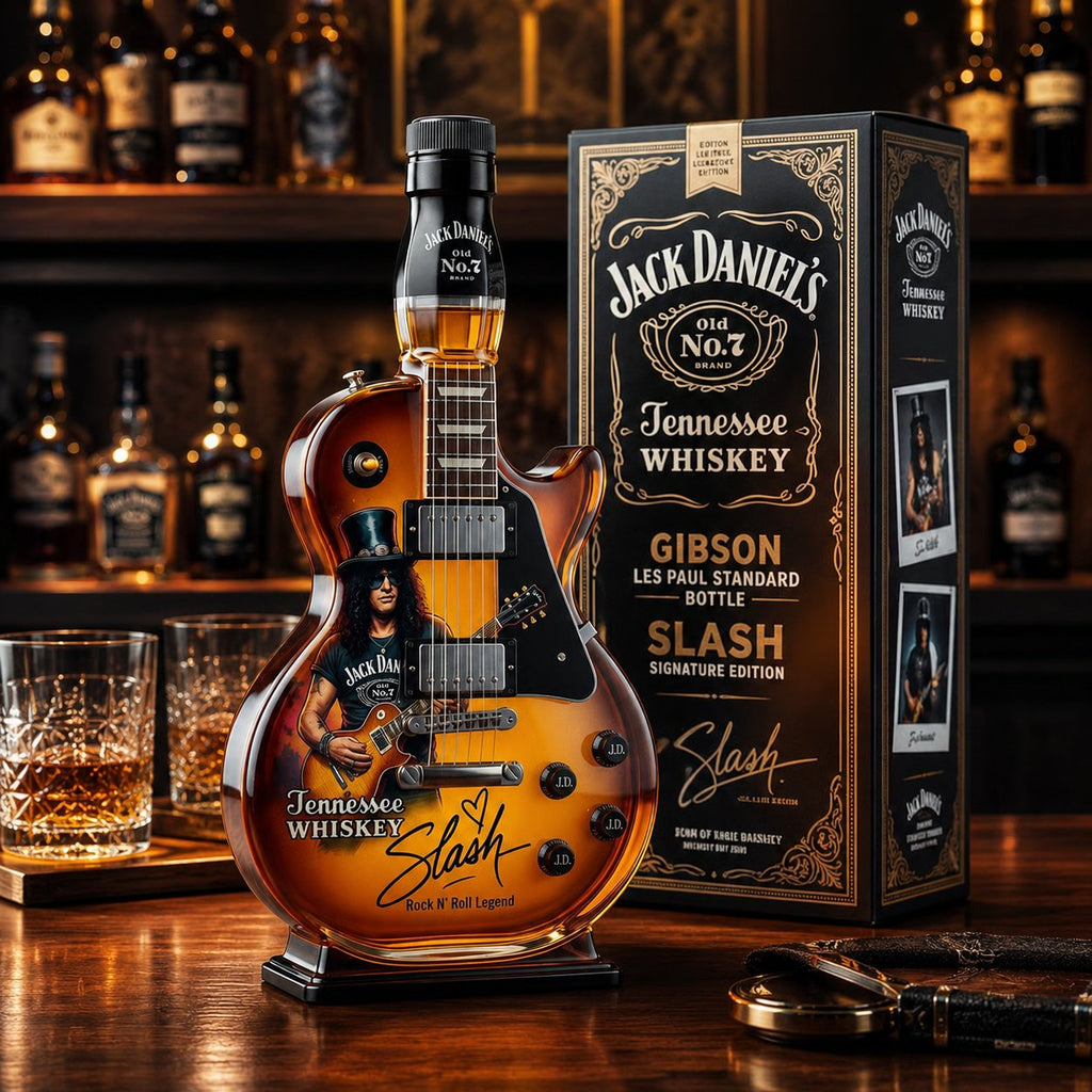 🎁 Father’s Day 49% OFF – 👨‍🎤🤘Appetite for Rock: Vintage Sunburst Guitar Figurine Spirit Bottle🎸✨