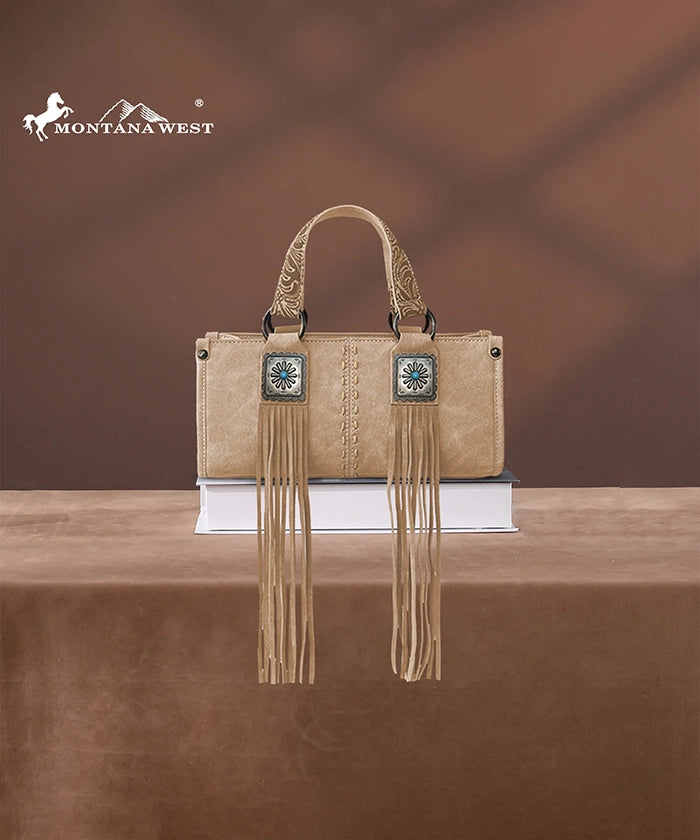 Montana West Western Fringe Concho Mini Crossbody Bag