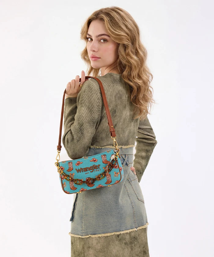 Wrangler Rodeo Icons Western Baguette Shoulder Bag