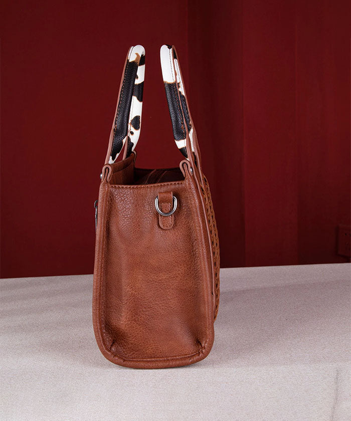 Wrangler Cow Print Crossbody Tote Bag