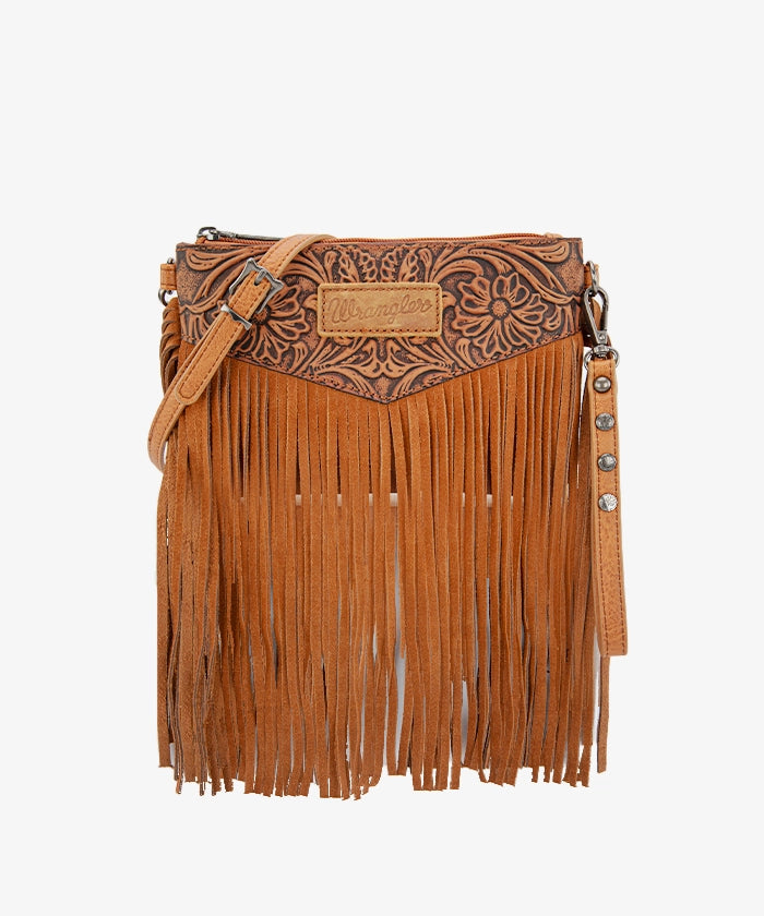 Wrangler Vintage Floral Western Fringe Crossbody Bag