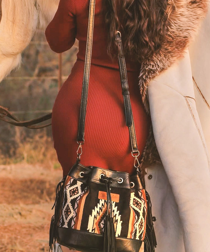 Wrangler Aztec Knitted Bucket Bag Collection
