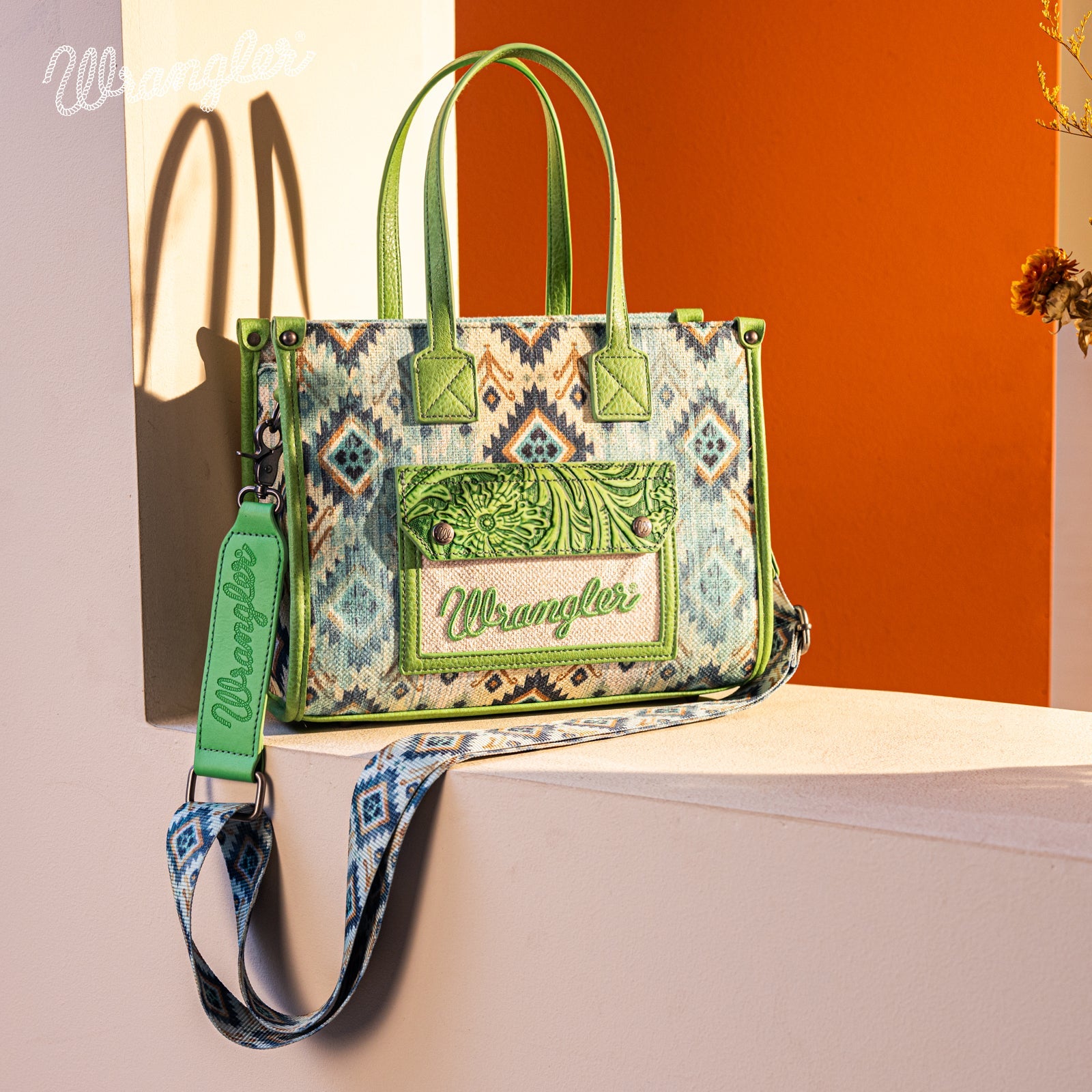 Wrangler Aztec Concealed Carry Canvas Tote Bag Collection