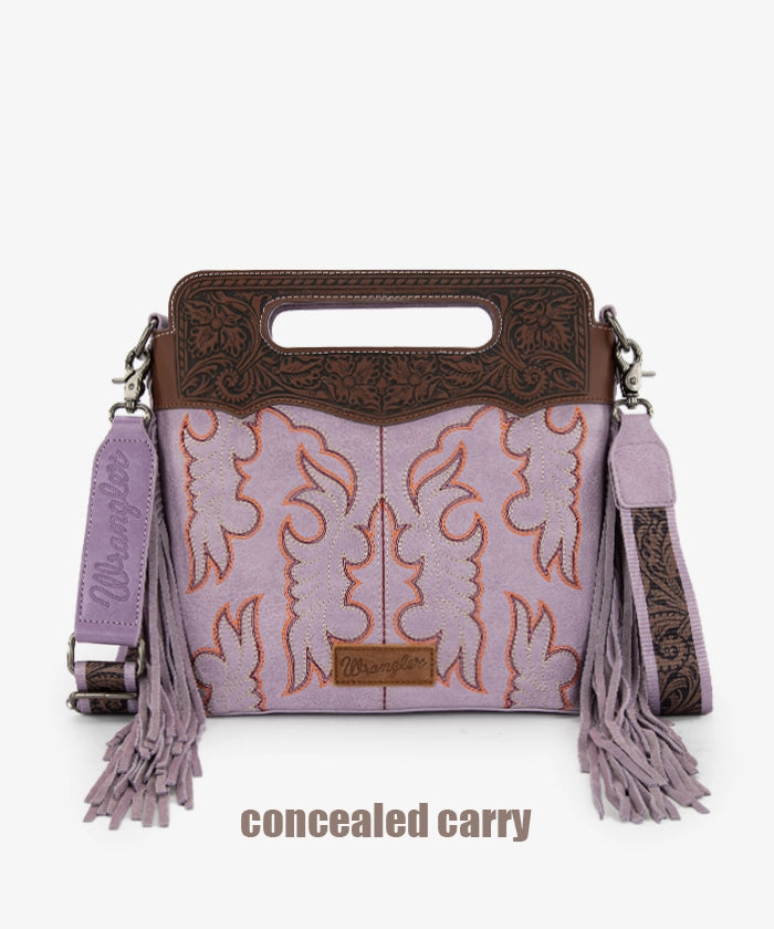 Wrangler Tooled Fringe Crossbody Bag