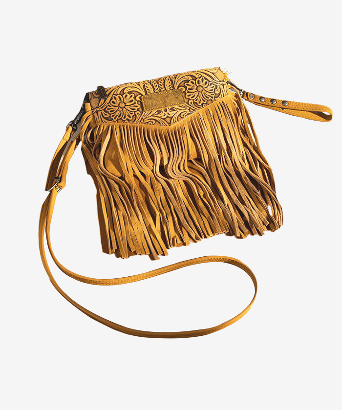 Wrangler Vintage Floral Western Fringe Crossbody Bag
