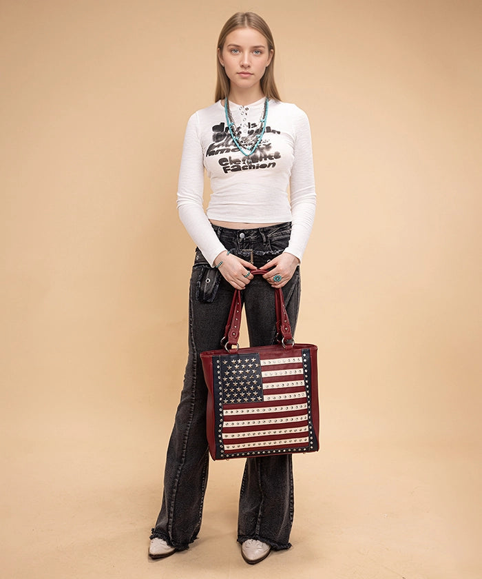 Montana West American Flag Concealed Carry Tote Bag