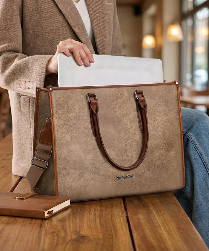 Montana West Vintage Classic Laptop Tote Bag