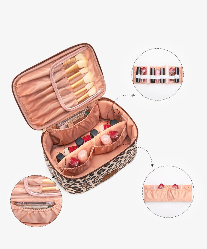 Wrangler Leopard PU Makeup Bag