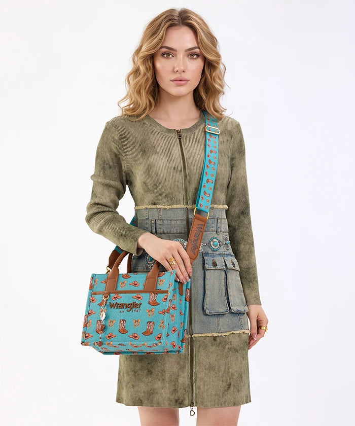 Wrangler Rodeo Icons Canvas Tote Bag