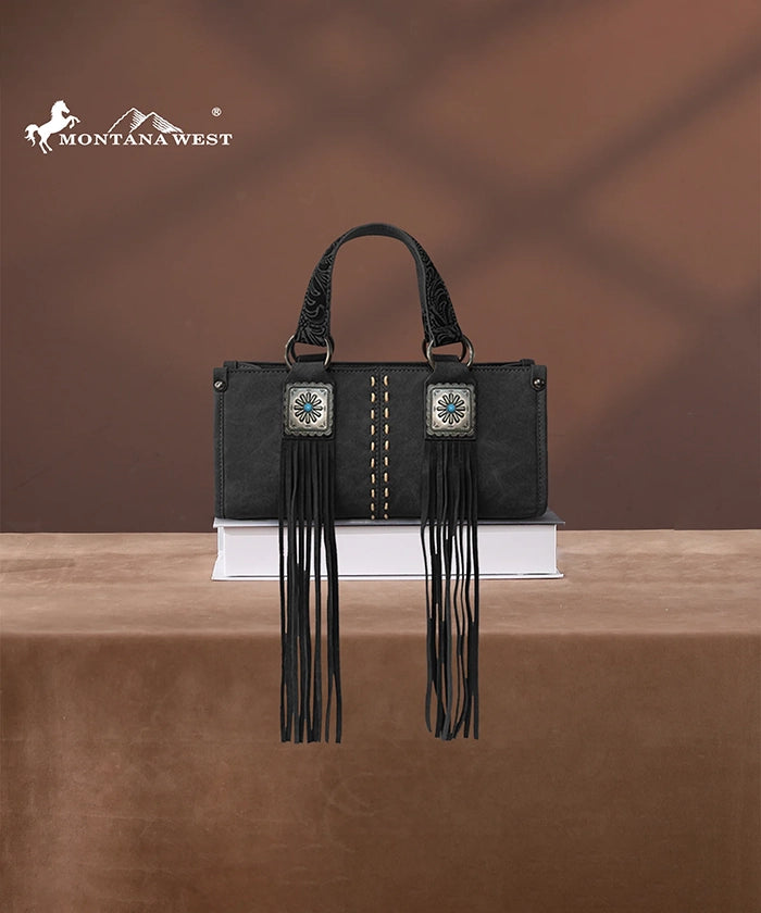 Montana West Western Fringe Concho Mini Crossbody Bag