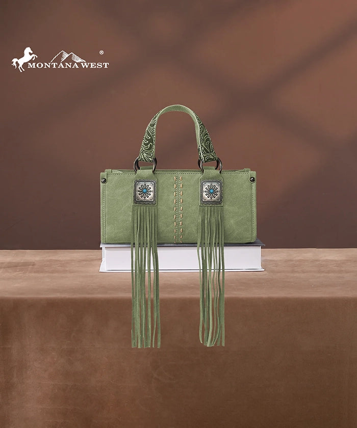 Montana West Western Fringe Concho Mini Crossbody Bag