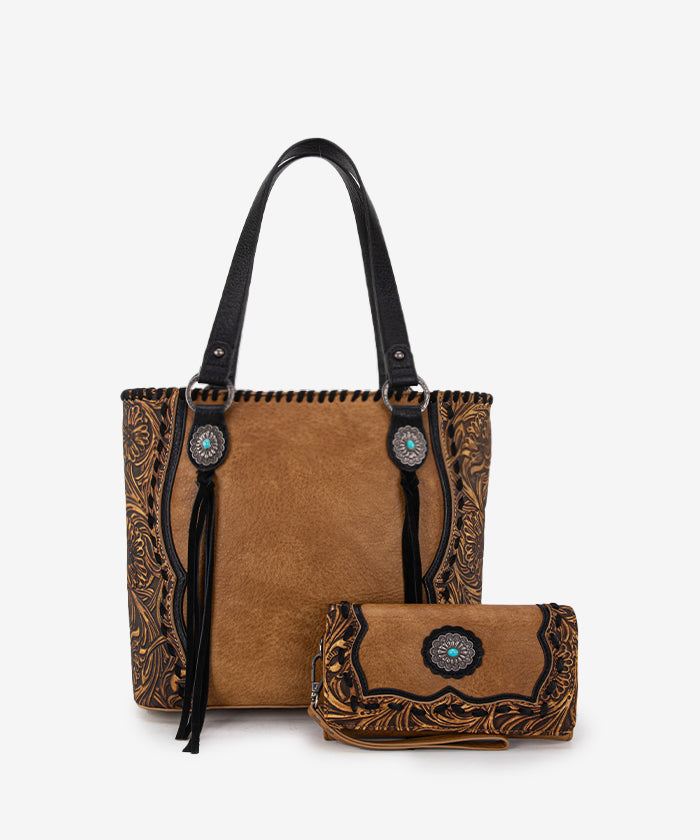 Trinity Ranch Floral Tooled Concealed Carry Tote Bag Collection