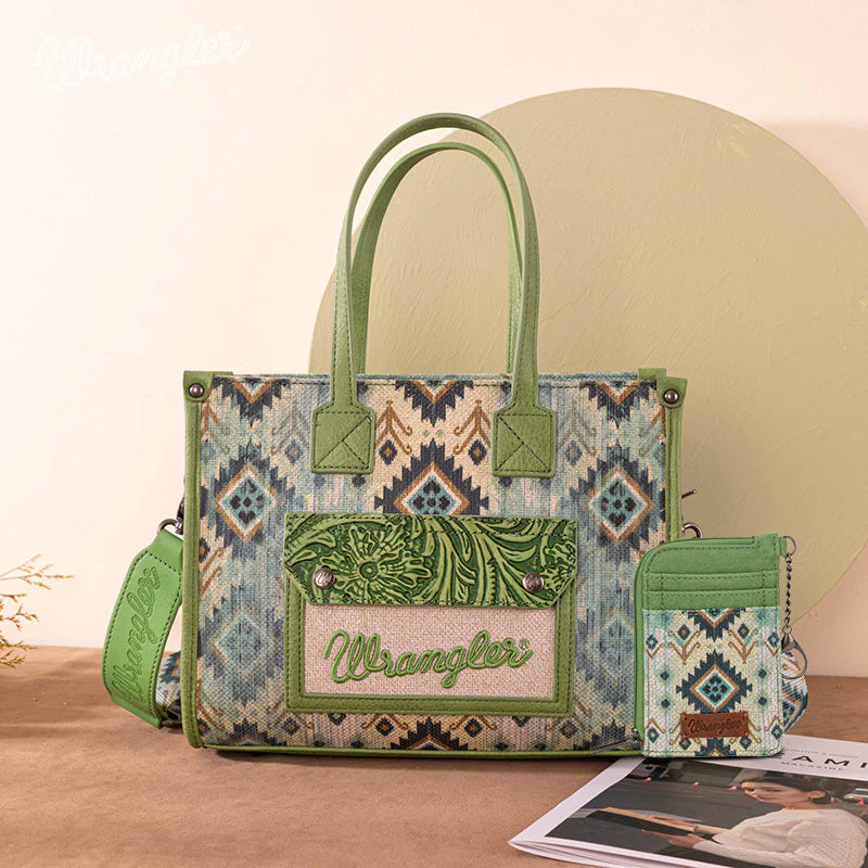 Wrangler Aztec Concealed Carry Canvas Tote Bag Collection