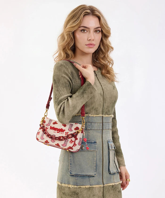 Wrangler Rodeo Icons Western Baguette Shoulder Bag