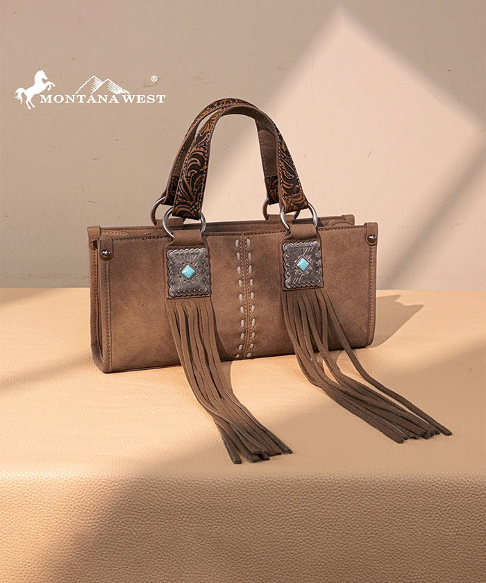 Montana West Western Fringe Concho Mini Crossbody Bag