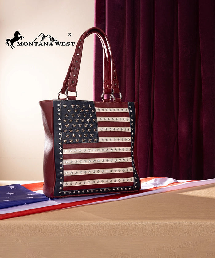 Montana West American Flag Concealed Carry Tote Bag