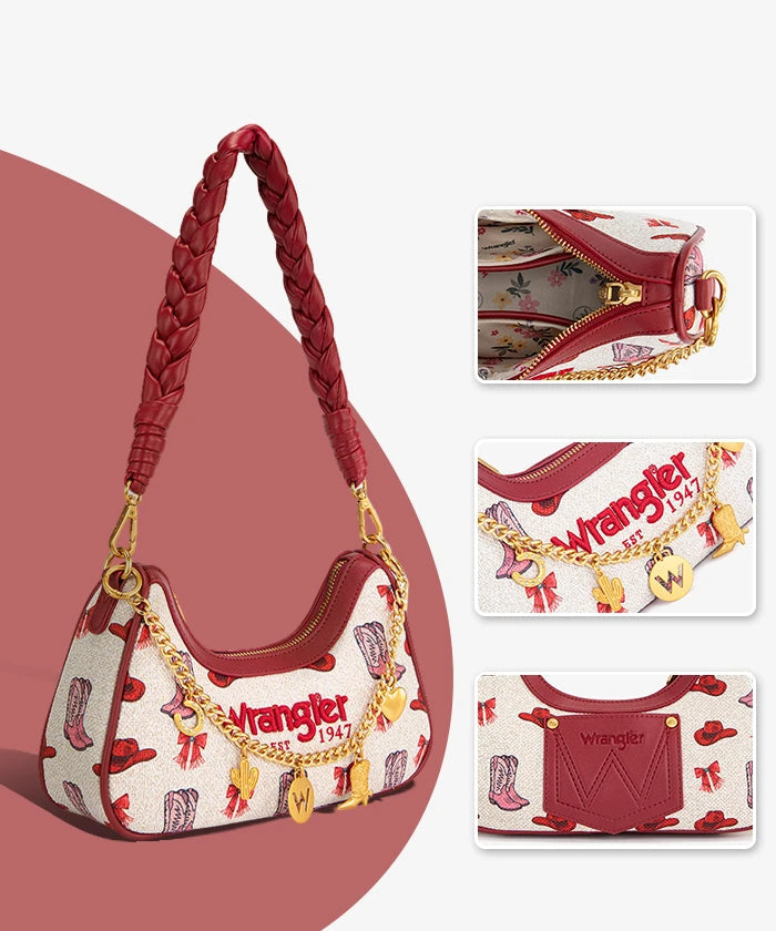 Wrangler Rodeo Icons Braided Handle Shoulder Bag