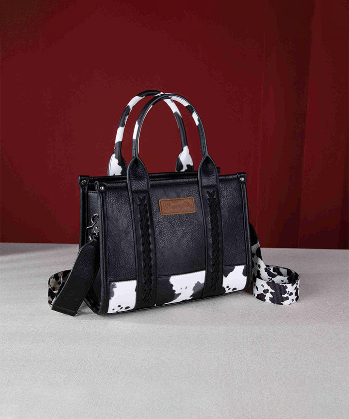 Wrangler Cow Print Crossbody Tote Bag