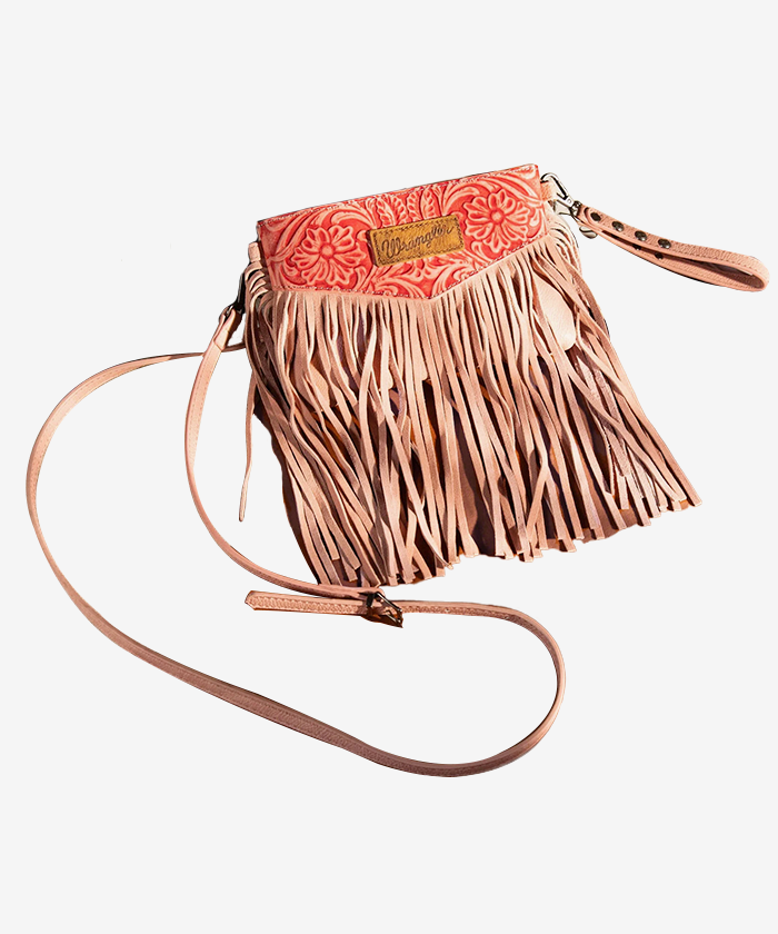 Wrangler Vintage Floral Western Fringe Crossbody Bag