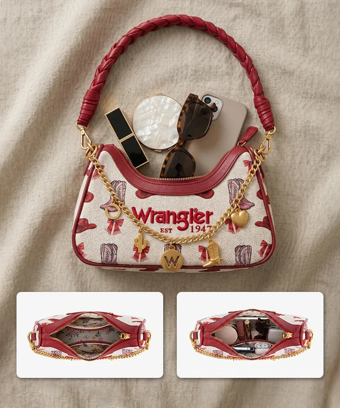 Wrangler Rodeo Icons Braided Handle Shoulder Bag