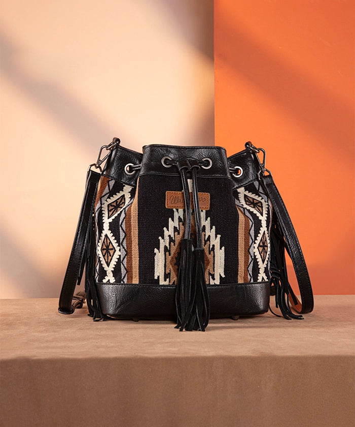 Wrangler Aztec Knitted Bucket Bag Collection