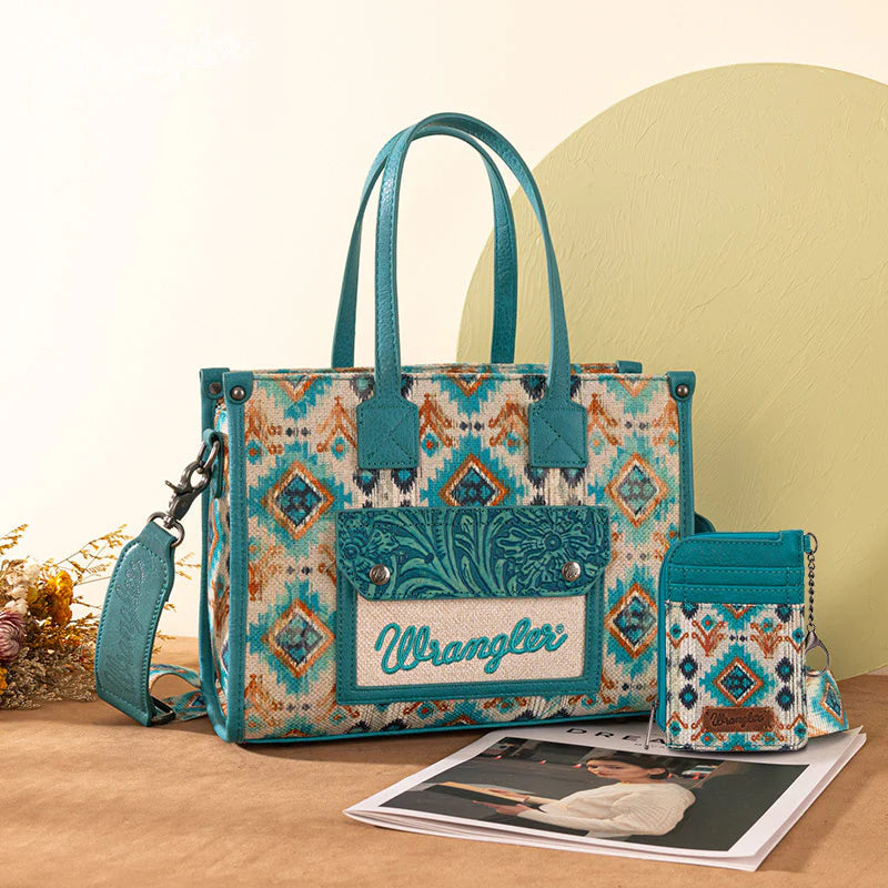 Wrangler Aztec Concealed Carry Canvas Tote Bag Collection