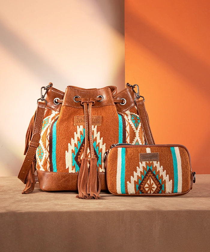 Wrangler Aztec Knitted Bucket Bag Collection