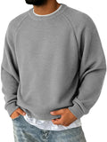Men's Simple Round Neck Raglan Sleeve Casual Comfortable Sweater