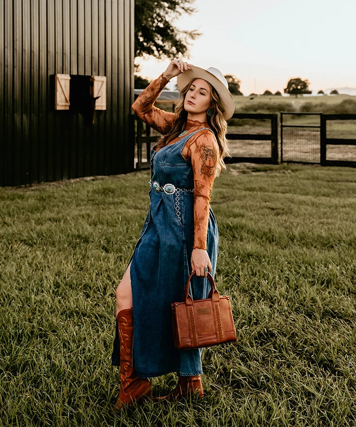 Wrangler Cow Print Crossbody Tote Bag