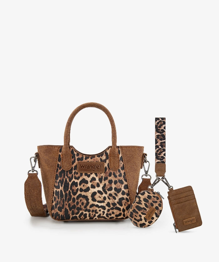 Wrangler Western Rustic Charm Leopard Print Tote Bag