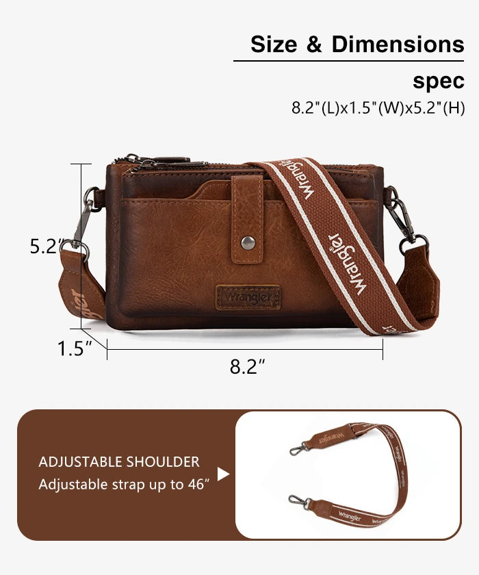 Wrangler Dual Zipper Crossbody Bag