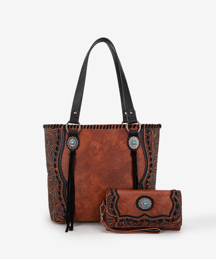 Trinity Ranch Floral Tooled Concealed Carry Tote Bag Collection